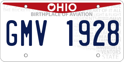 OH license plate GMV1928