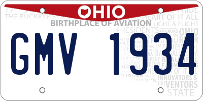 OH license plate GMV1934