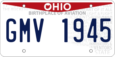 OH license plate GMV1945