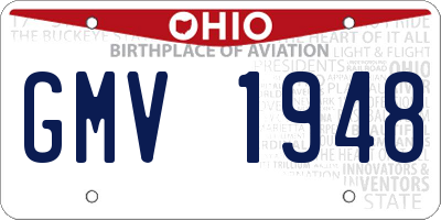 OH license plate GMV1948