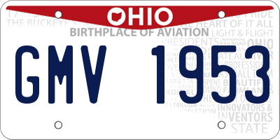 OH license plate GMV1953