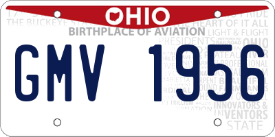 OH license plate GMV1956