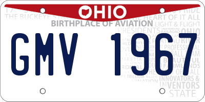 OH license plate GMV1967