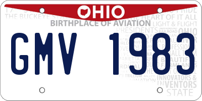 OH license plate GMV1983