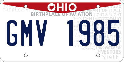 OH license plate GMV1985