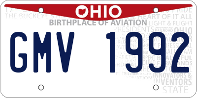 OH license plate GMV1992