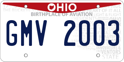 OH license plate GMV2003
