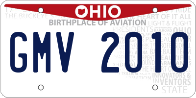 OH license plate GMV2010
