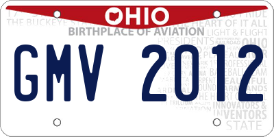 OH license plate GMV2012