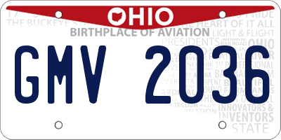 OH license plate GMV2036