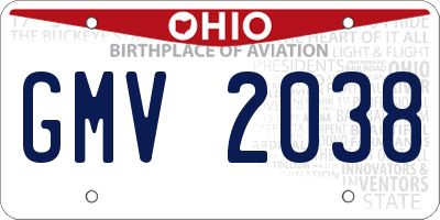 OH license plate GMV2038