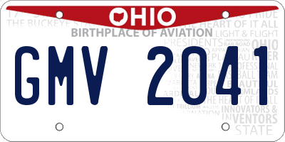 OH license plate GMV2041