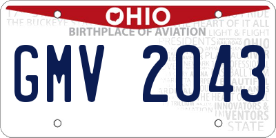 OH license plate GMV2043