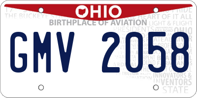 OH license plate GMV2058