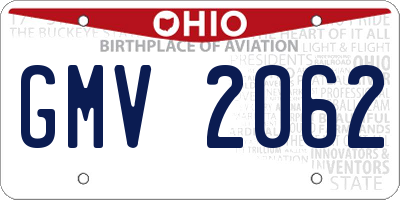 OH license plate GMV2062