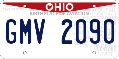 OH license plate GMV2090