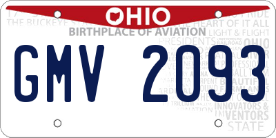 OH license plate GMV2093