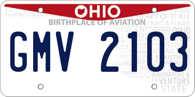 OH license plate GMV2103