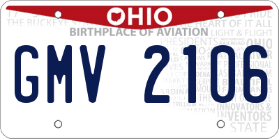 OH license plate GMV2106