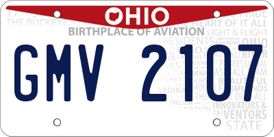 OH license plate GMV2107
