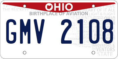 OH license plate GMV2108