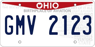OH license plate GMV2123