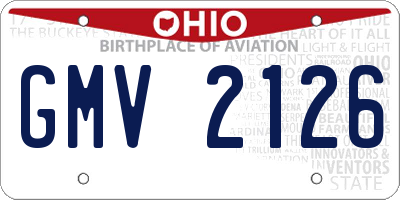 OH license plate GMV2126