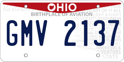 OH license plate GMV2137