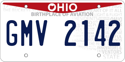 OH license plate GMV2142