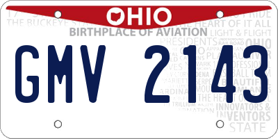 OH license plate GMV2143