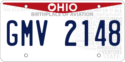 OH license plate GMV2148