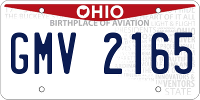 OH license plate GMV2165