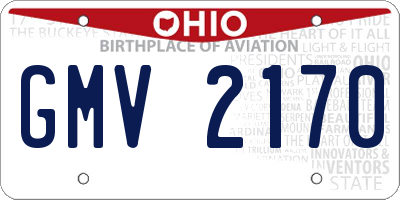 OH license plate GMV2170