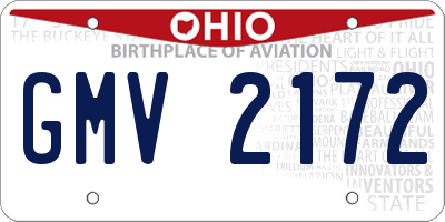 OH license plate GMV2172