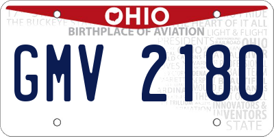 OH license plate GMV2180