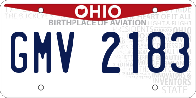 OH license plate GMV2183