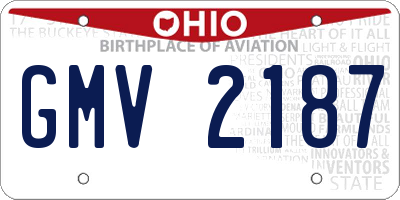 OH license plate GMV2187