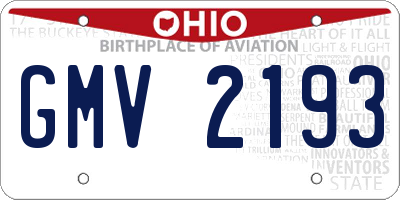 OH license plate GMV2193