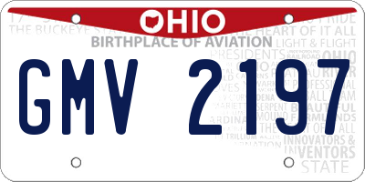 OH license plate GMV2197