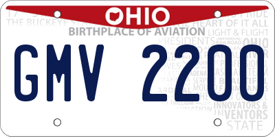 OH license plate GMV2200