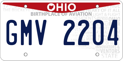 OH license plate GMV2204