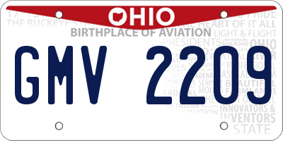 OH license plate GMV2209