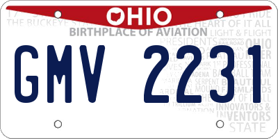 OH license plate GMV2231