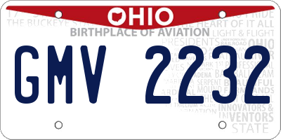 OH license plate GMV2232