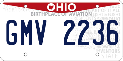 OH license plate GMV2236
