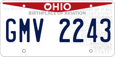 OH license plate GMV2243