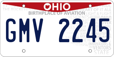 OH license plate GMV2245