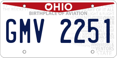 OH license plate GMV2251
