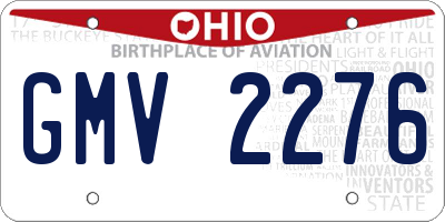 OH license plate GMV2276