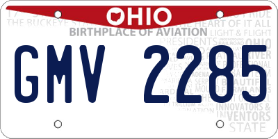 OH license plate GMV2285